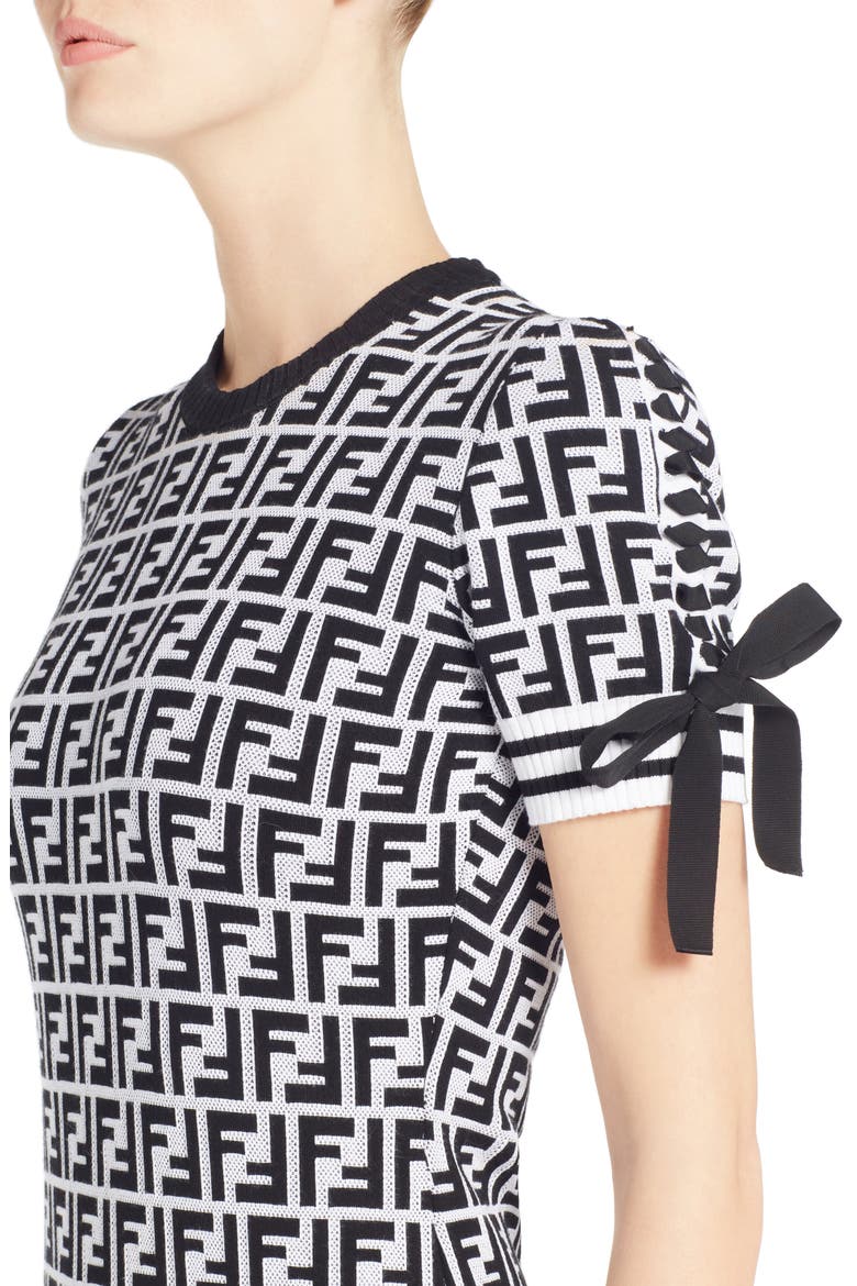 Logo Body-Con Dress, Alternate, color, WHITE BLACK