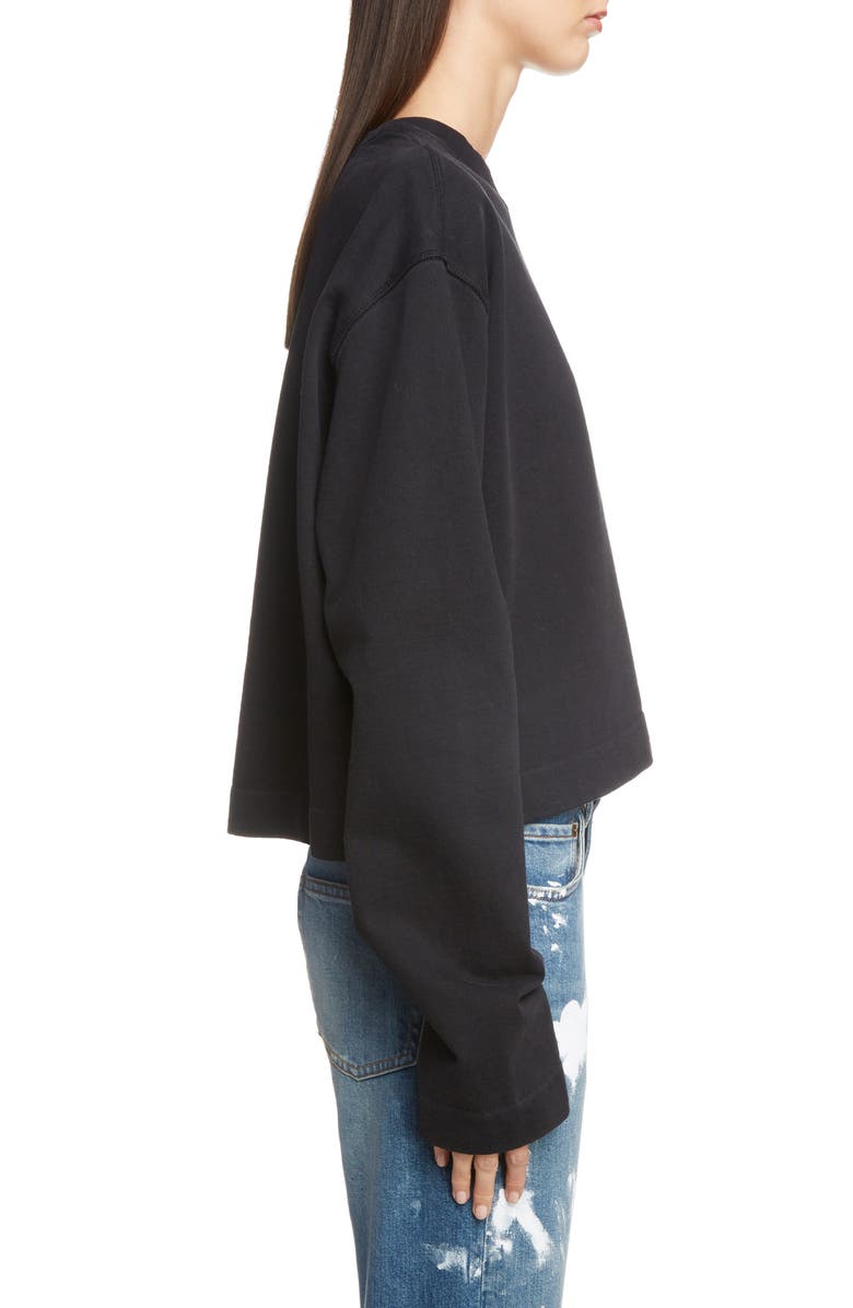 Acne Studios Boxy Long Sleeve Logo Sweatshirt, Alternate, color,