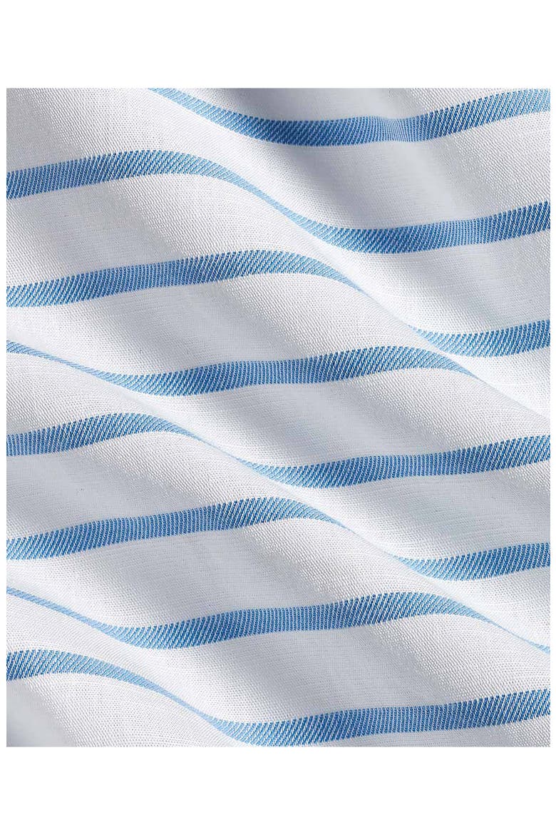 Barre Stripe Slub Cotton Button-Up Shirt, Alternate, color, WHITE/ BLUE