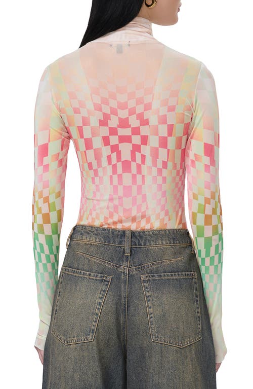 AFRM AFRM ZADIE PRINT TURTLENECK MESH TOP 
