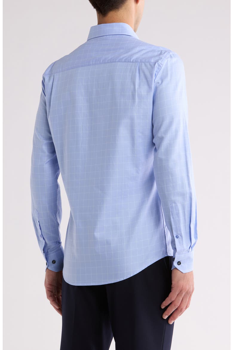 Tailored Fit Cotton Windowpane Dress Shirt, Alternate, color, BLUE