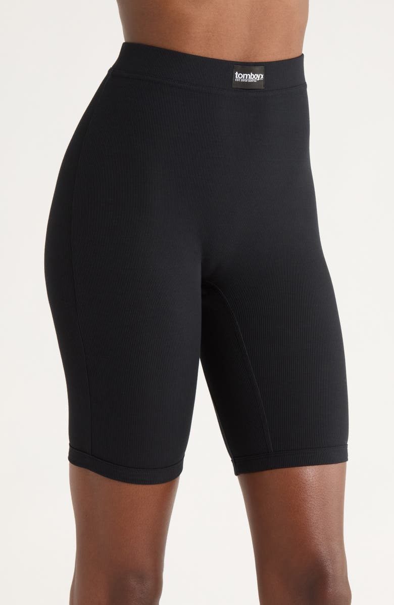 TomboyX Rib 9-Inch Boxer Briefs, Alternate, color, Black