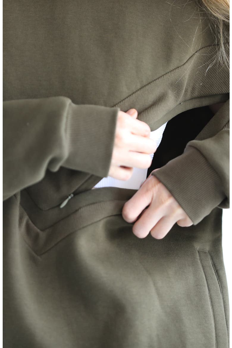 Isabella Ultra Soft Nursing and Pregnancy Hoodie, Alternate, color, Olive Tree