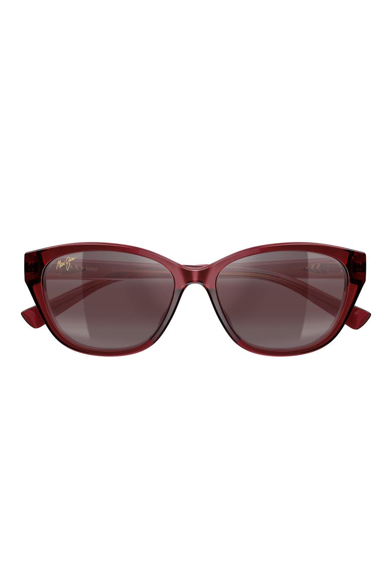 54mm Polarized Gradient Cat Eye Sunglasses, Main, color, RED