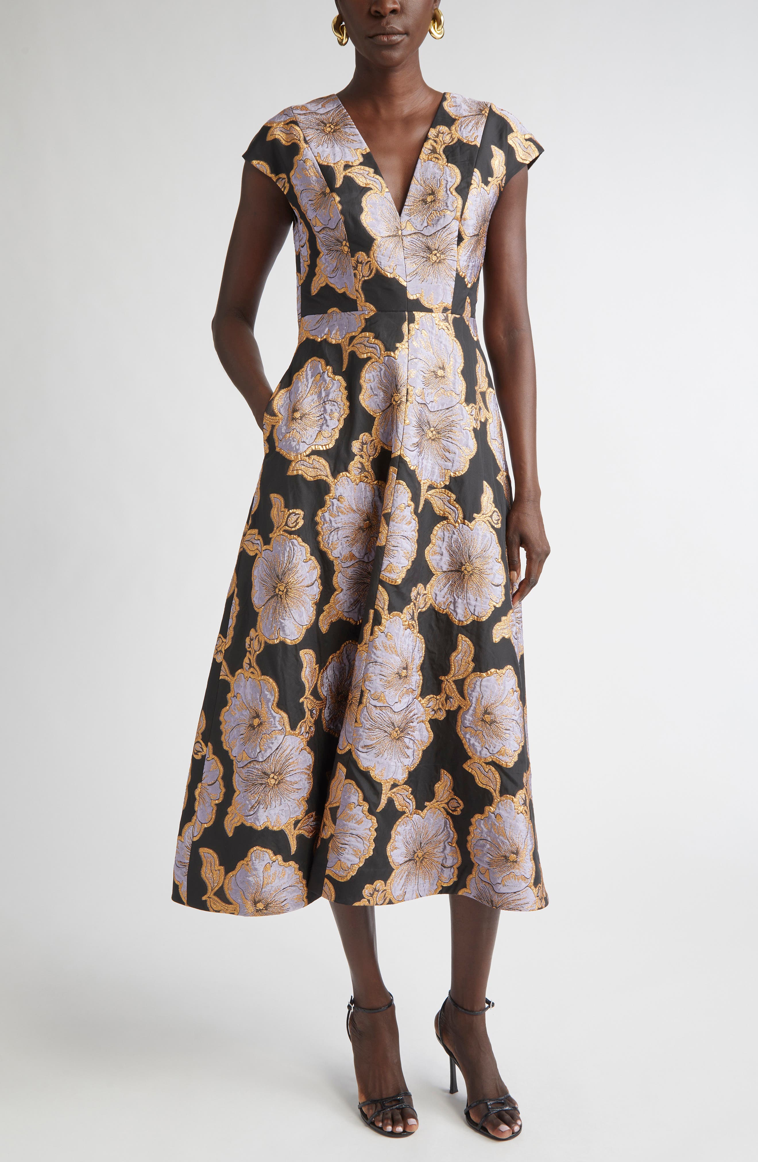 Vida Poppy Floral Jacquard A-Line Dress (Women) | Nordstrom