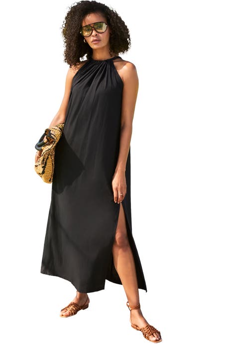 Cotton High Neck Maxi Dress Cover Up