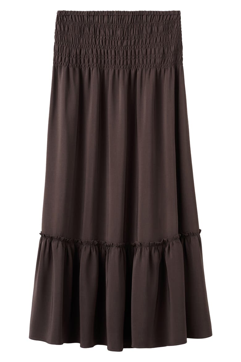 Ruched Panel Skirt, Main, color, BROWN