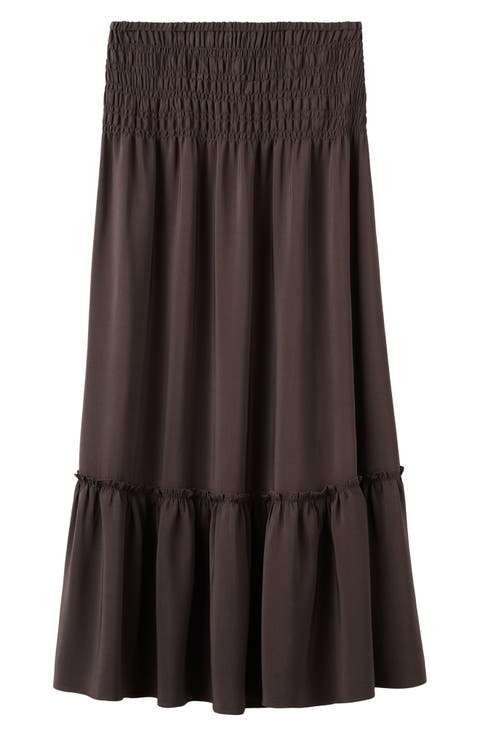 Ruched Panel Skirt