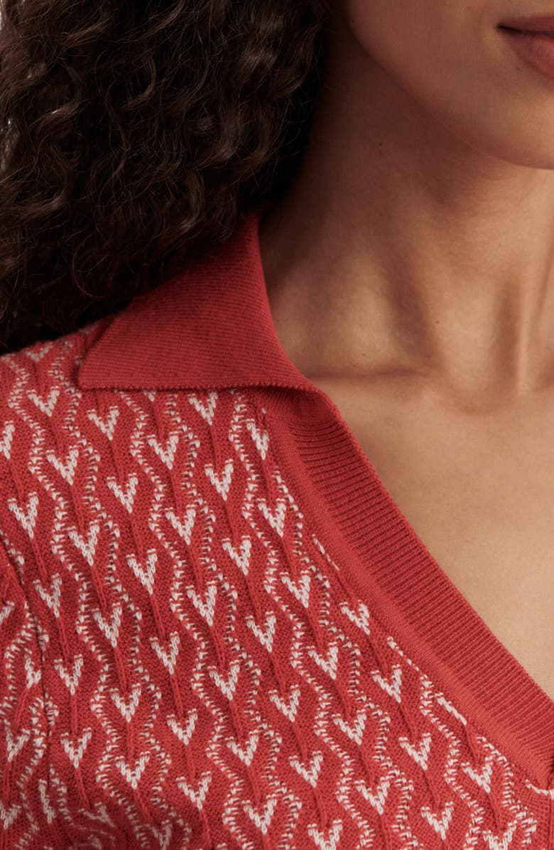 Varley Ezrella Polo Sweater, Alternate, color, Baked Apple