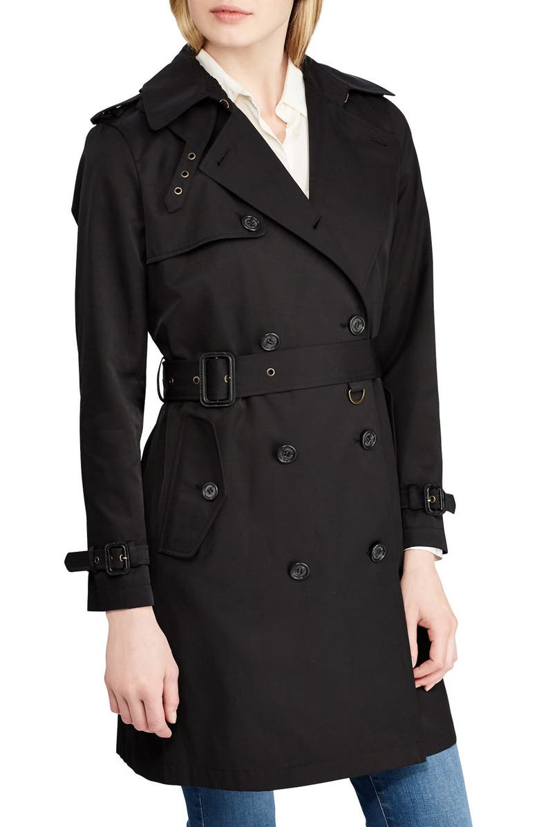 Lauren Ralph Lauren Double Breasted Trench Coat, Main, color, 