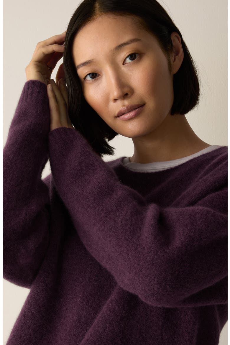 Cashmere Blend Crewneck Sweater, Alternate, color, PURPLE CARROT