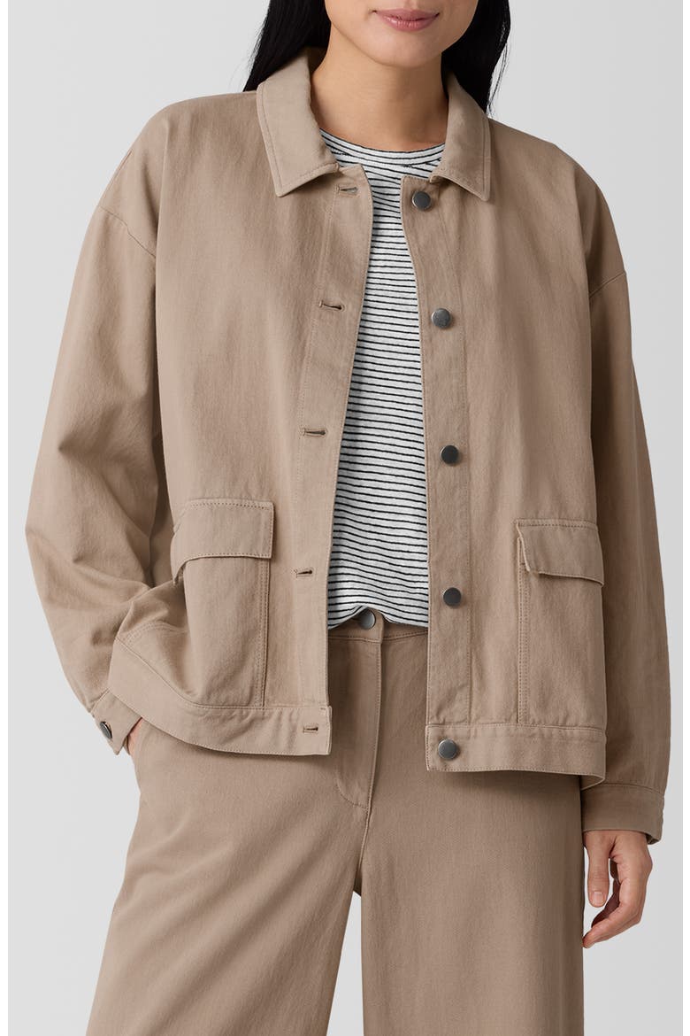 Classic Collar Organic Cotton Jacket, Main, color, BISCUIT