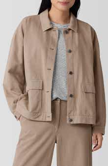 Eileen Fisher Classic Collar Organic Cotton Jacket