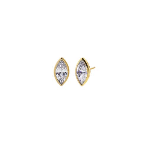 CZ Marquise Bezel Stud Earring