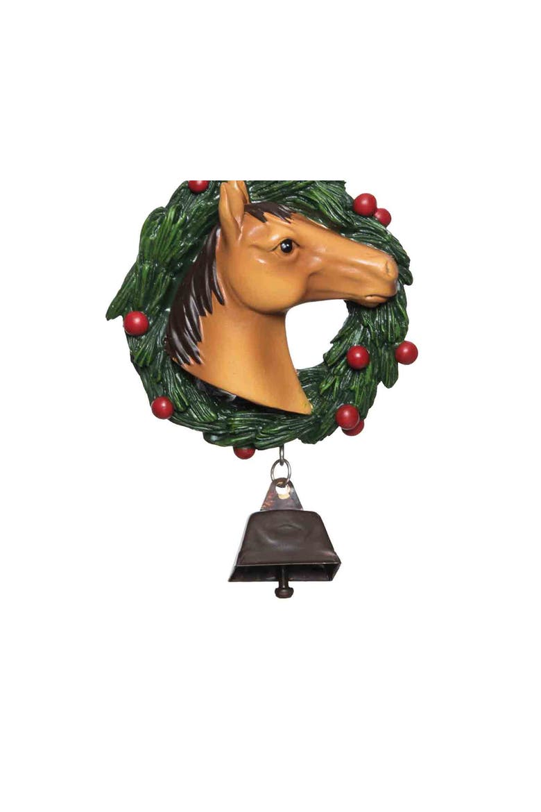 Horse With bell Christmas Tree Ornament, Alternate, color, Brown