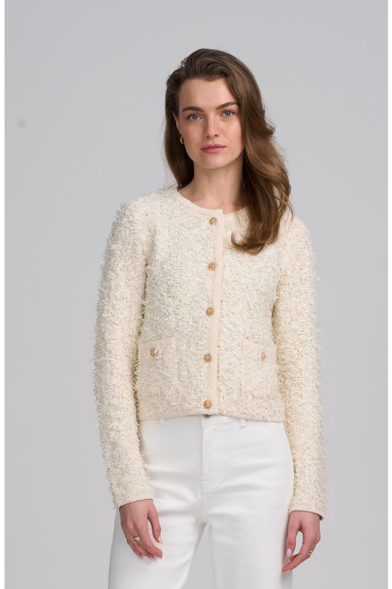 Boucle Cardigan, Main, color, IVORY