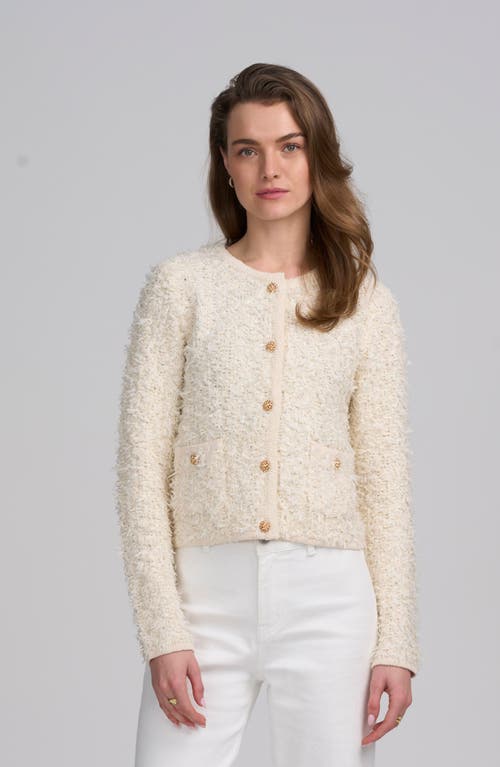 ELLE Collection Boucle Cardigan in Ivory at Nordstrom, Size Large