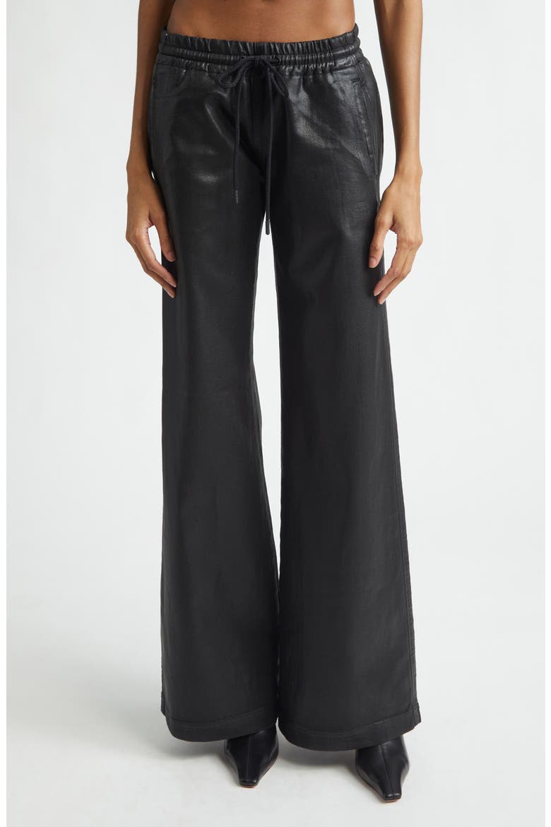 2078 D-Ainty Coated Jogg Sweat Wide Leg Pants, Main, color, BLACK/ DENIM