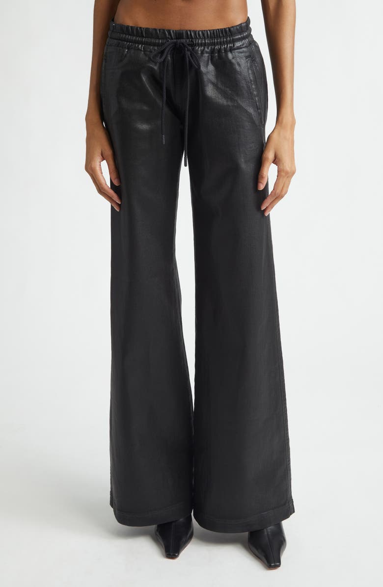 DIESEL<sup>®</sup> 2078 D-Ainty Coated Jogg Sweat Wide Leg Pants, Main, color, Black/ Denim
