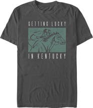 Lost Gods Men's Lost Gods Jockey Getting Lucky in Kentucky Graphic T-Shirt