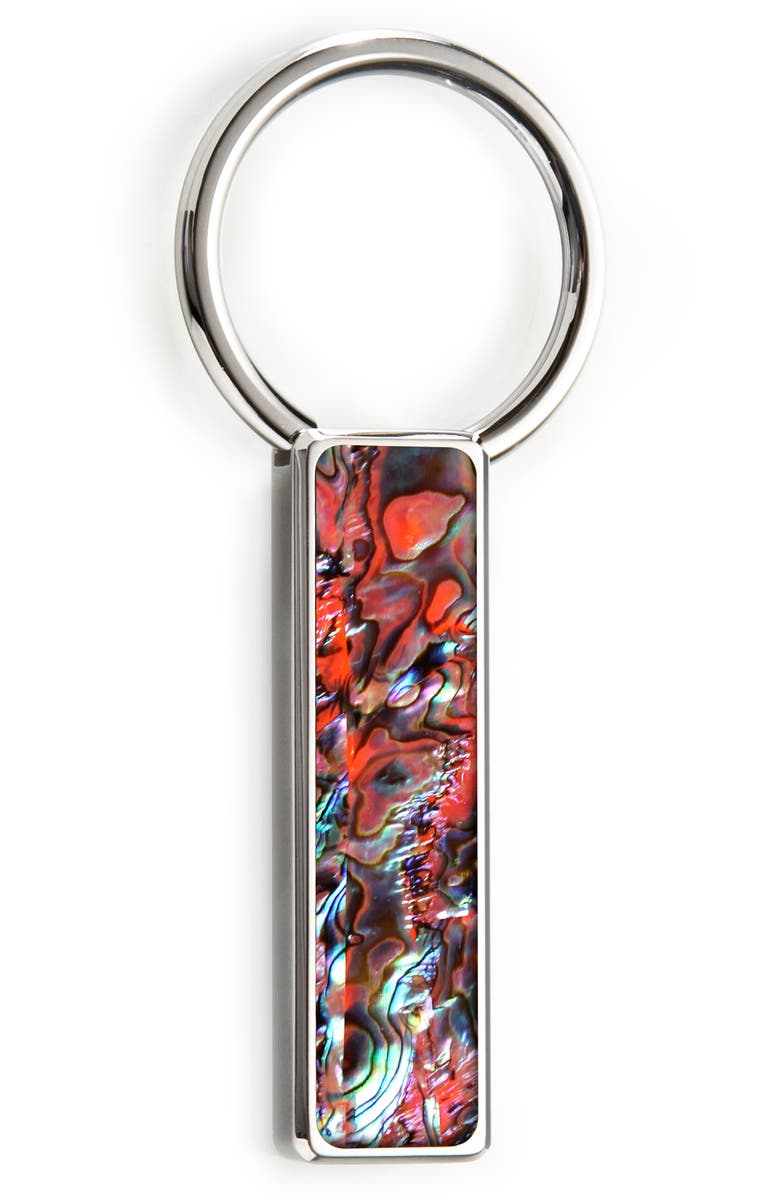 M-Clip<sup>®</sup> Orange Abalone Key Chain, Main, color, Silver / Brown