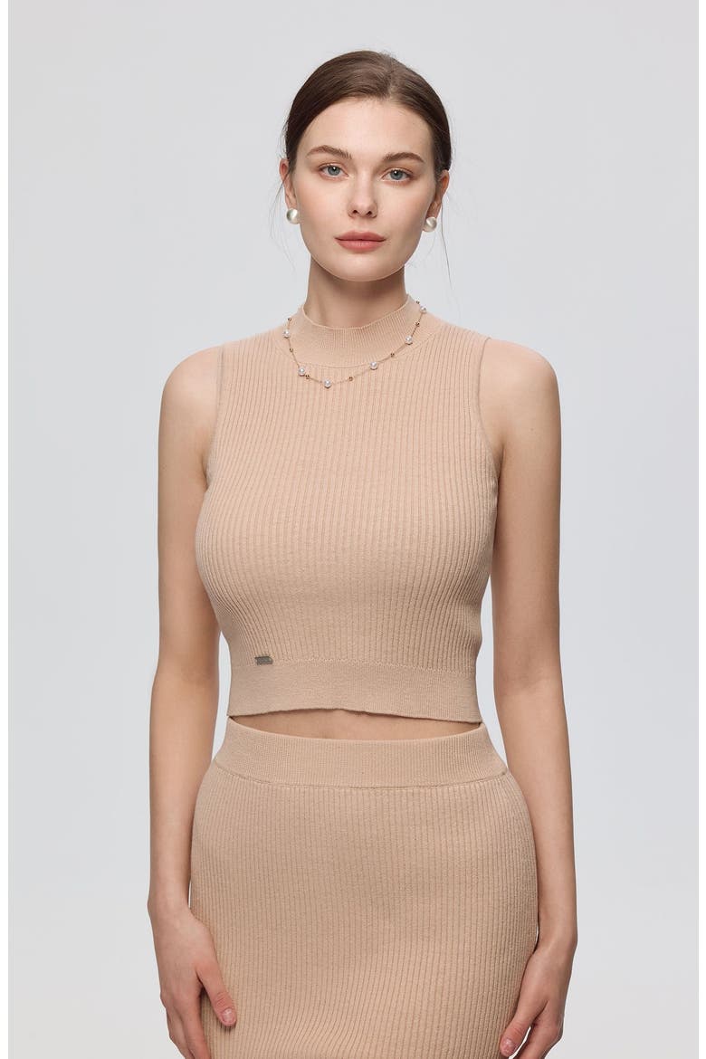 Sera Rib Knit Tank, Main, color, Tan