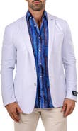 Maceoo Unconstructed Marthyr030 White Stretch Peak Lapel Blazer