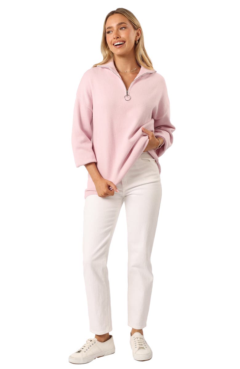 Petal & Pup Whistler Quarter Zip Sweater, Alternate, color, Pink