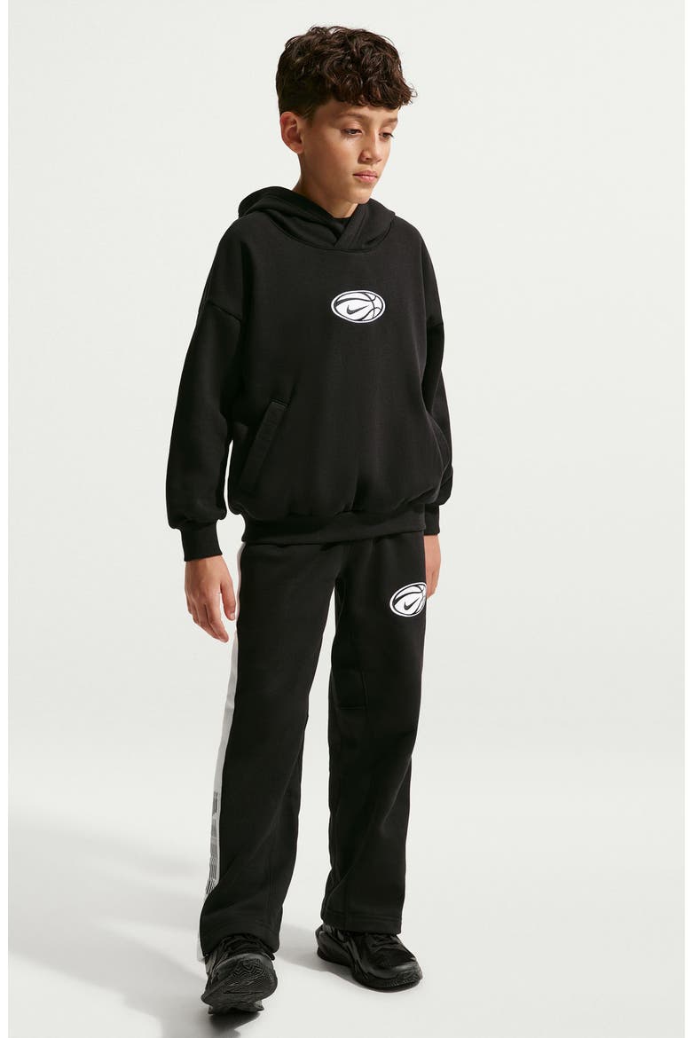 Kids' Nike Dri-FIT Graphic Hoodie, Main, color, BLACK/ WHITE