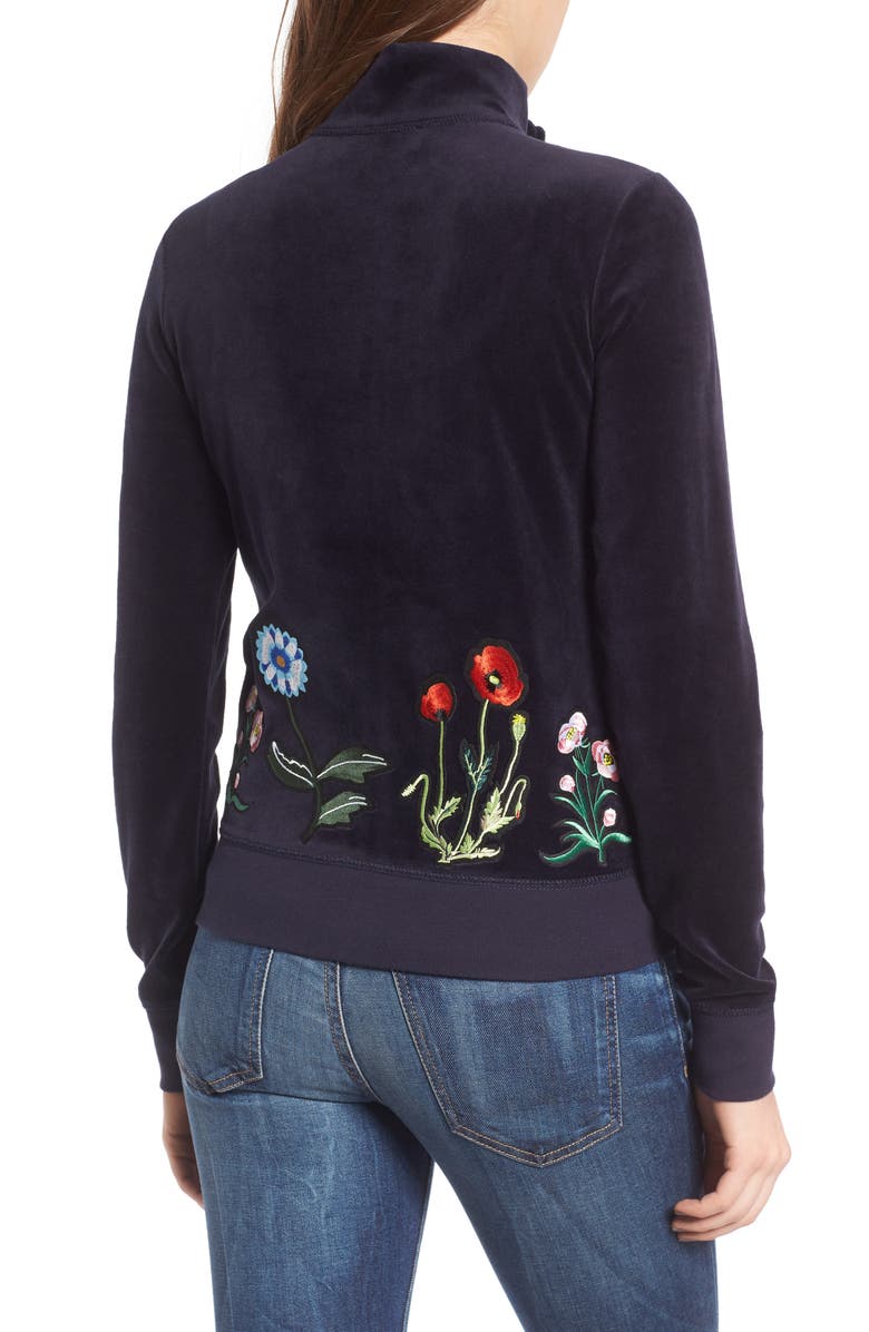 Juicy Couture Pretty Thing Fairfax Velour Track Jacket, Alternate, color, 