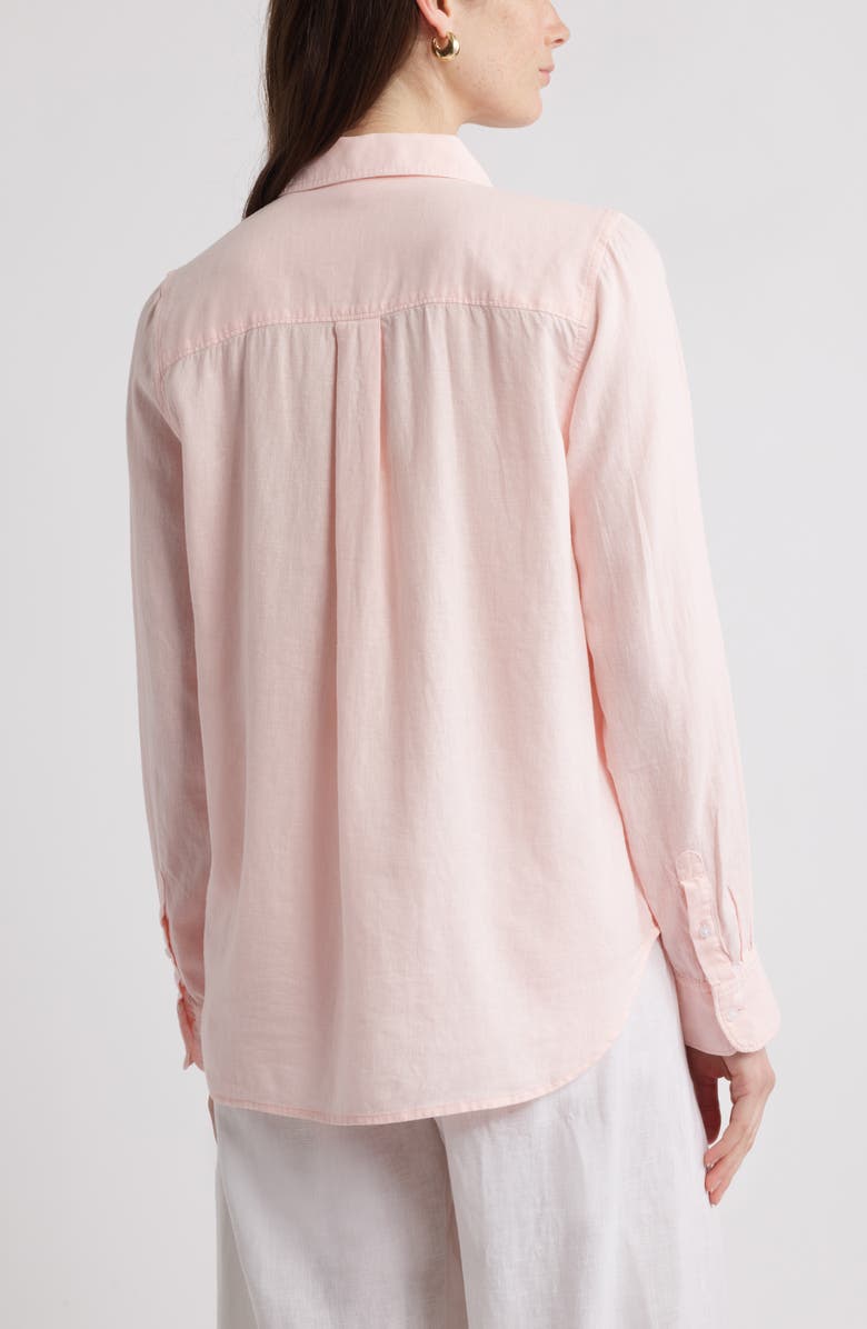 Caslon<sup>®</sup> Linen Blend Button-Up Shirt, Alternate, color, Pink Balm