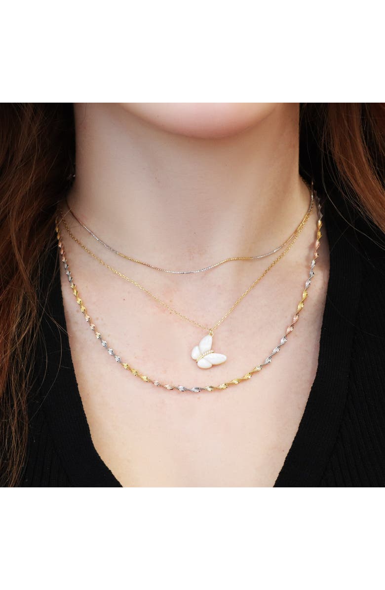 The Lovery Fine Jewelry Tricolor Twist Chain Necklace, Alternate, color, Tricolor Gold