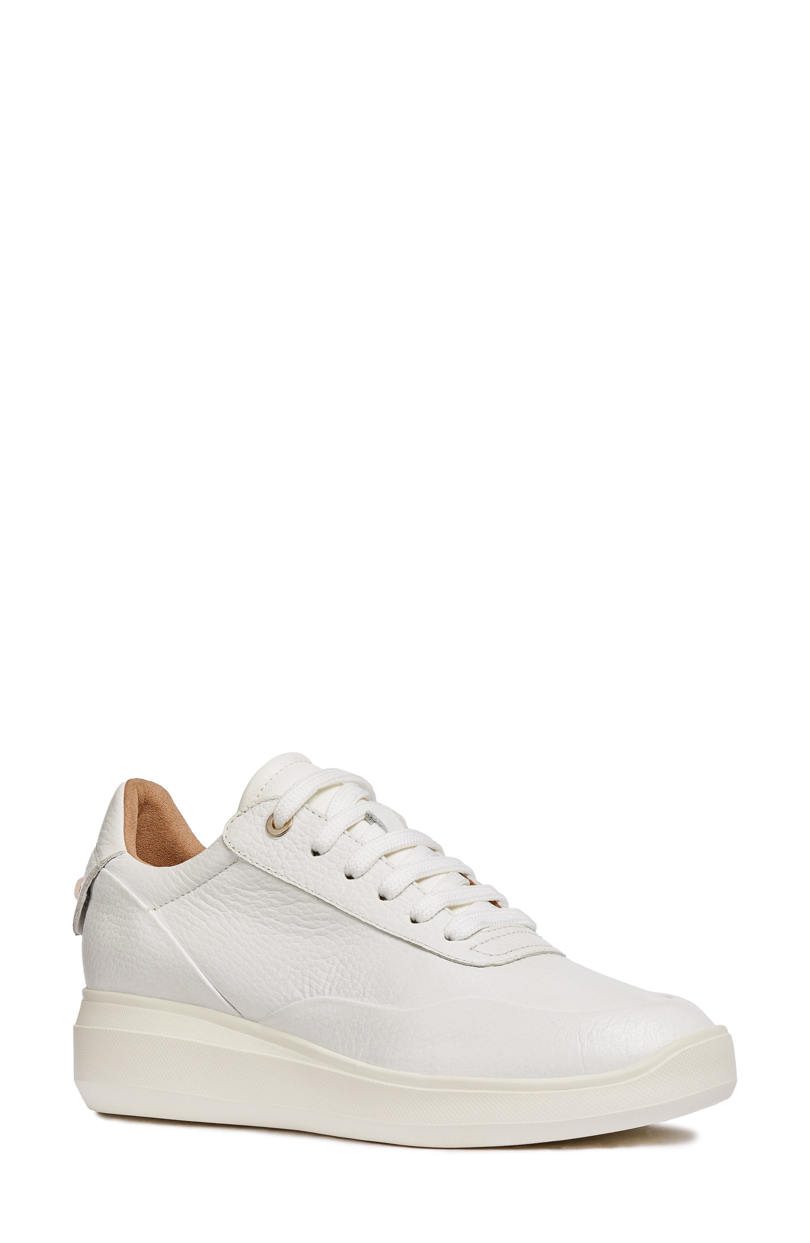 Rubidia Wedge Sneaker, Main, color, WHITE NUBUCK LEATHER