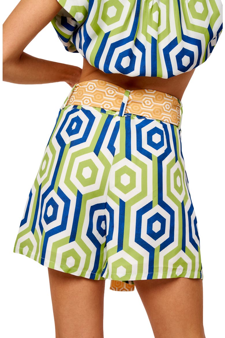 Joie Belted Pintuck Shorts, Alternate, color, LIME GREEN