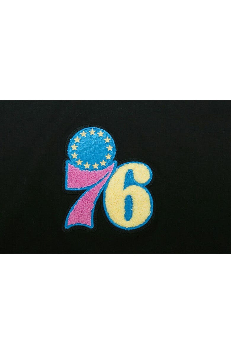 PRO STANDARD Women's Pro Standard Black Philadelphia 76ers Washed Neon Cropped Boxy T-Shirt, Alternate, color, 