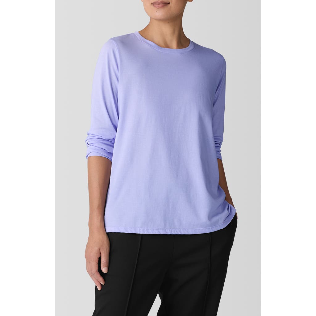 Eileen Fisher Crewneck Organic Cotton Jersey T-shirt In Petal