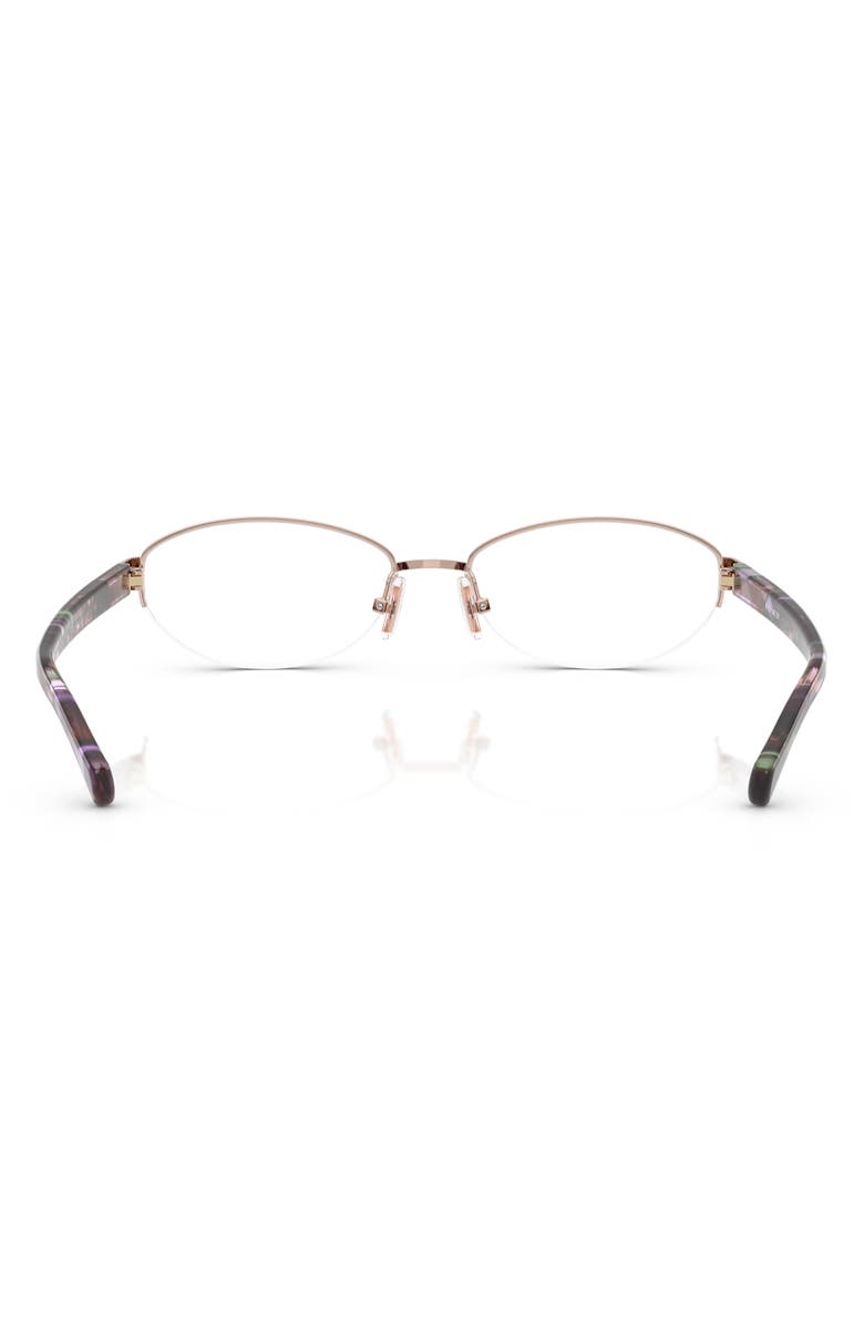 COACH 54mm Oval Optical Glasses, Alternate, color, Shiny Rose Gold / Demo Lens