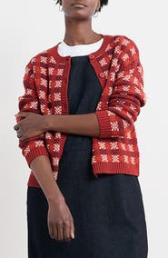 Seasalt Cornwall Kensa Check Organic Cotton Jacquard Cardigan