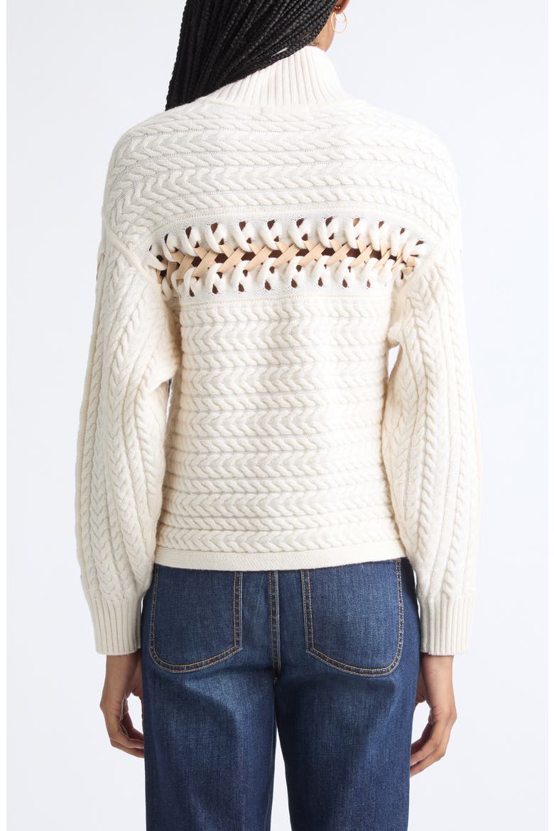 Nina Merino Wool Sweater, Alternate, color, IVORY CABLE