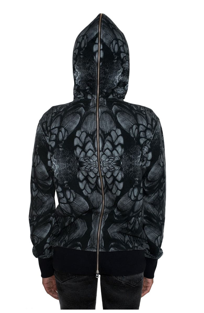 Cult of Individuality Raven Sublimation Split Zip Hoodie, Alternate, color, 