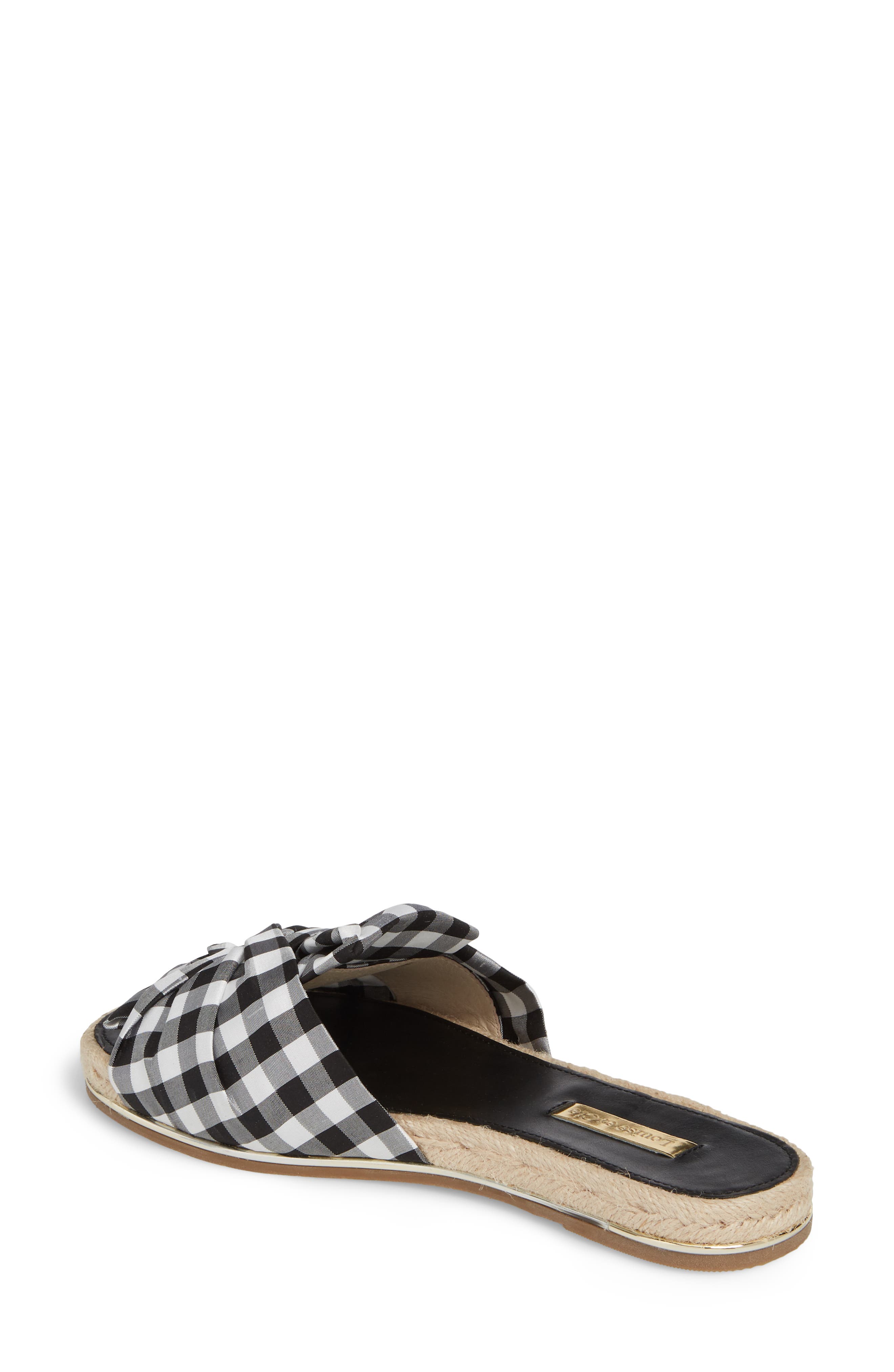 Camille Espadrille Slide Sandal, Alternate, color, BLACK/ WHITE GINGHAM FABRIC