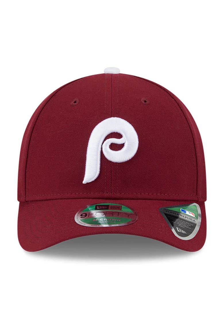 Men's New Era  Burgundy Philadelphia Phillies Player Replica 9FORTY Adjustable Hat, Alternate, color, Burgundy