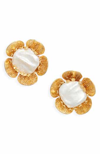 Jasmine Pearl Flower Stud Earrings