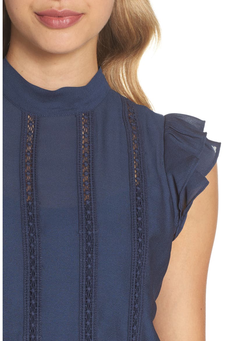 Embroidered Bodice A-Line Dress, Alternate, color, TEAL MOROCCAN