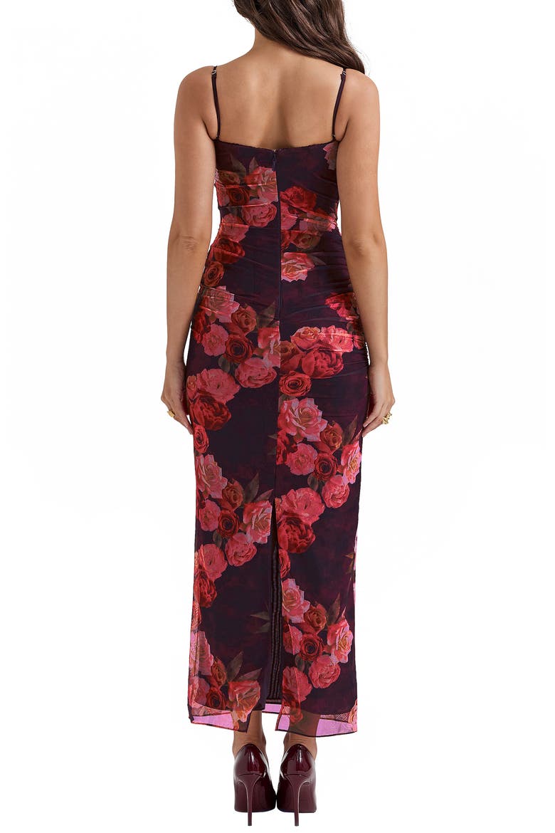 Nalini Mesh Corset Cocktail Dress, Alternate, color, FLOWER PRINT
