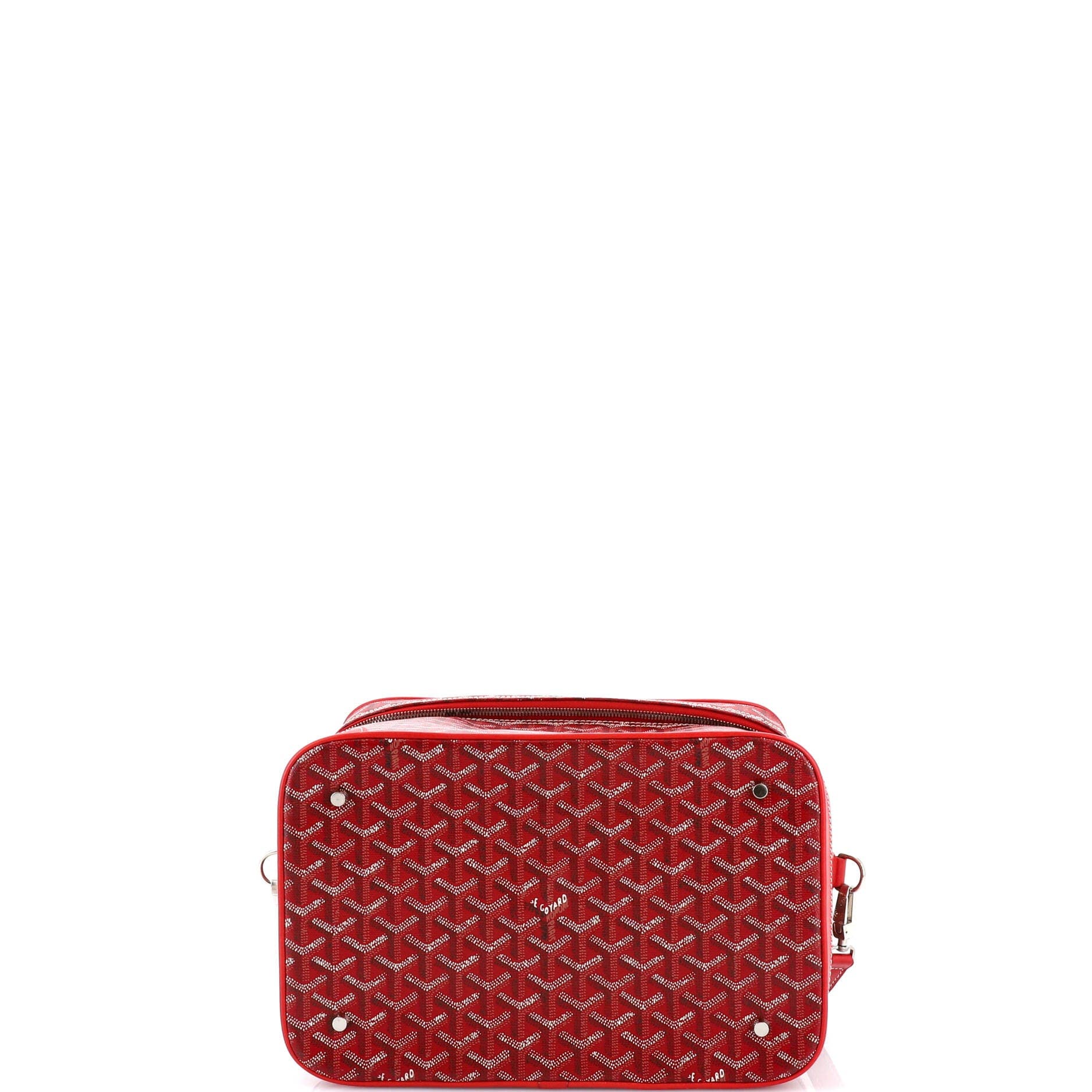 Pre-Owned Goyard Convertible Cosmetic Train Case Coated Canvas, Alternate, color, Red
