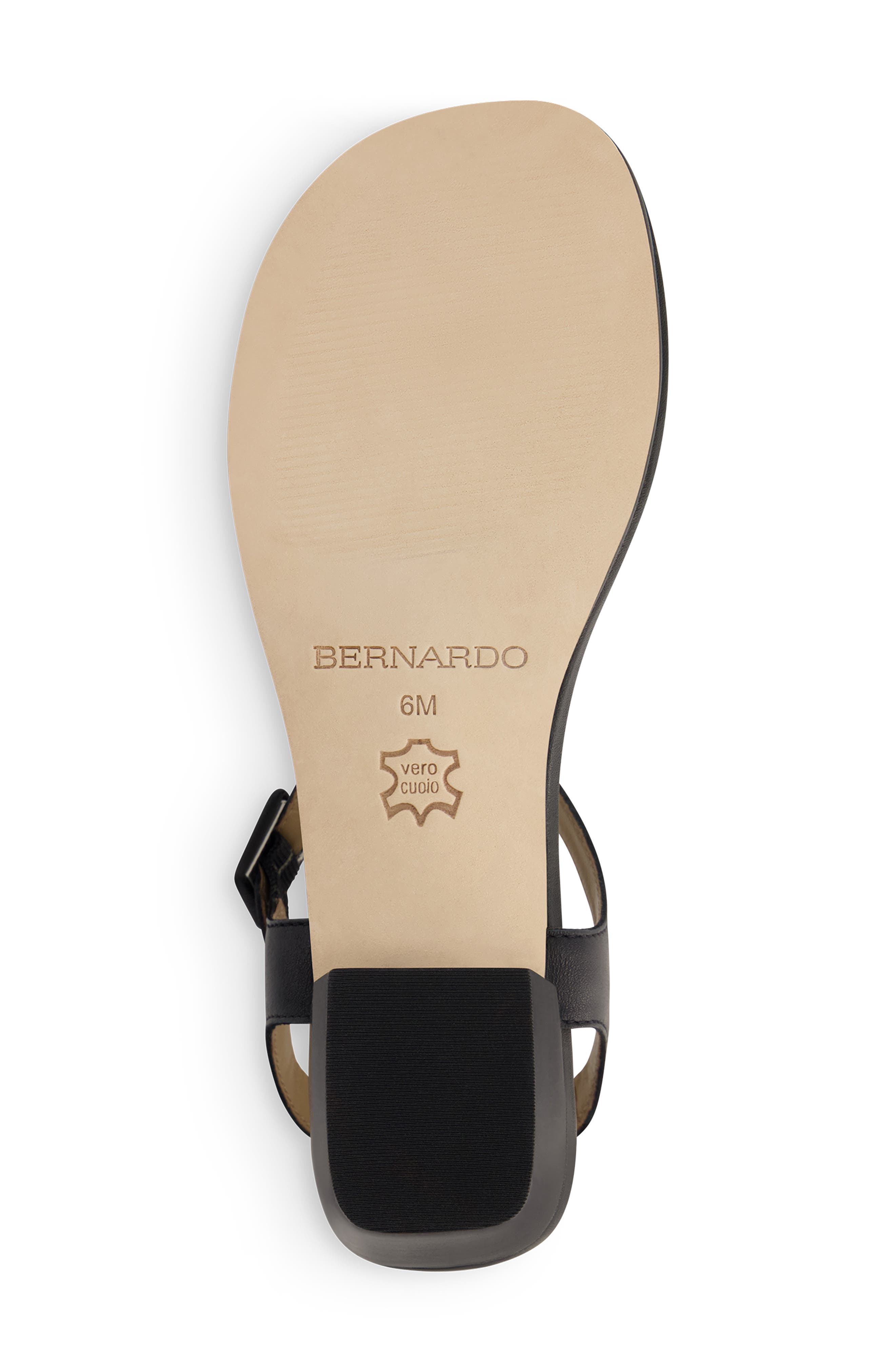 Bernardo Goya T-Strap Sandal, Alternate, color, Black Glove Leather