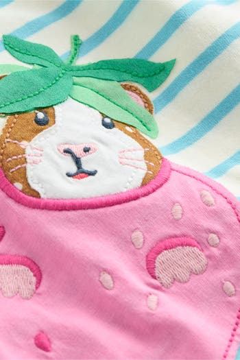 Kids' Stripe Critter Appliqué Cotton Graphic Tunic