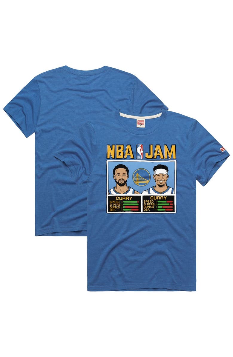 Homage Men's Homage Stephen Curry & Seth Curry Royal Golden State Warriors NBA Jam Tri-Blend T-Shirt, Main, color, Royal