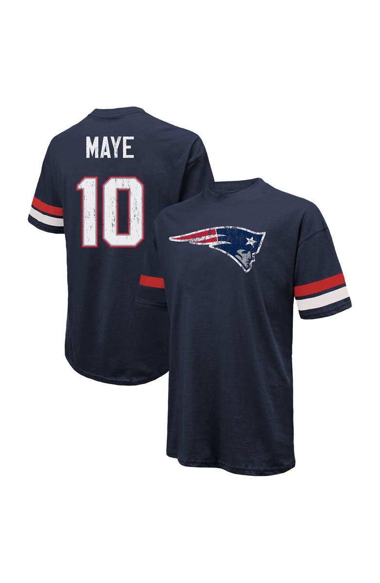 Majestic Threads Men's Majestic Threads Drake Maye Navy New England Patriots  Oversized T-Shirt, Main, color, Navy